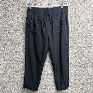 Eddie Bauer Pants Women’s XL Black Polar Fleece Lined Pull-On Windbreaker Cargo